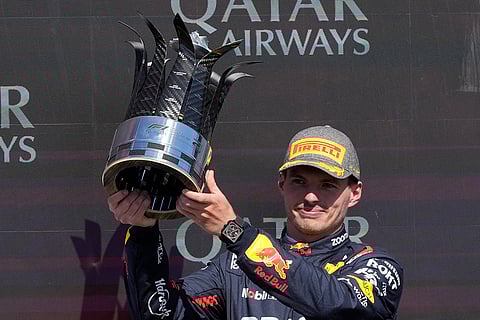 Max Verstappen celebrates his second place